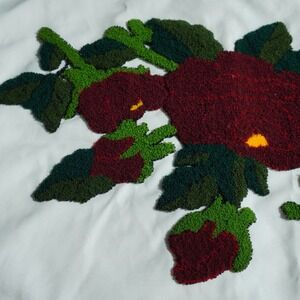 Vintage Pillow Cover Sham‎ Punch Needle Boho Embroidered Rose 2X 20 x 27